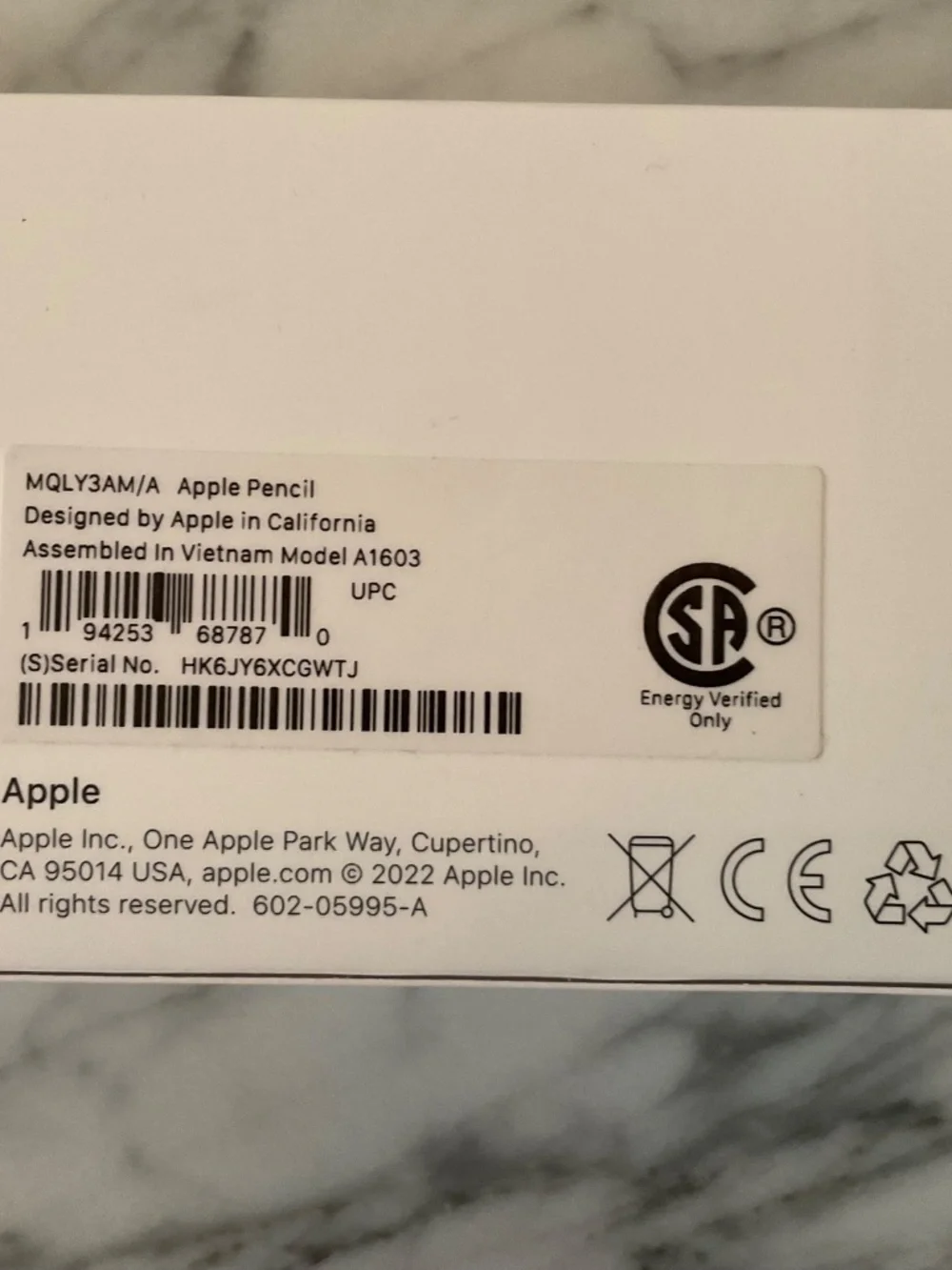 Apple mqly3am pencil